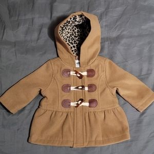 Infant girl hooded peacoat